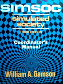 SIMSOC: Simulated Society coordinator’s manual, third edition (1978), blue and black checkerboard cover