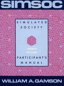 SIMSOC: Simulated Society participant’s manual, fourth edition (1991), pink isometric-cube cover